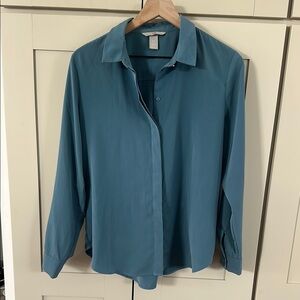 H&M Teal Button-Up Blouse